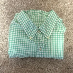 Ralph Lauren Green and White Casual Button Down Shirt Classic Fit